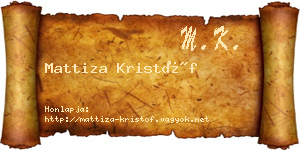 Mattiza Kristóf névjegykártya